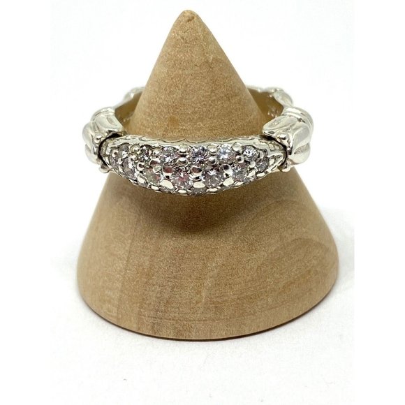Rare Lagos Caviar Arcadian Silver 925 18K Gold DIAMOND Ring Size 6.75 $3250 MINT